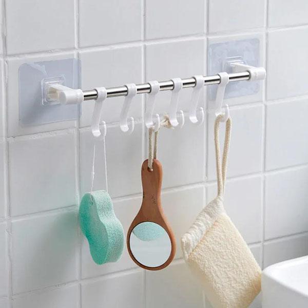 Kitchen Hook Free Punching Wall Door Rear Hanger Bathroom Wall Traceless Sticky Hook Bathroom Rack