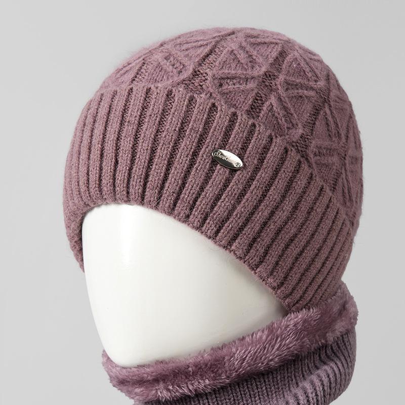 Middle-aged hat women's winter wool hat the elderly fleece warm knitted hat cotton