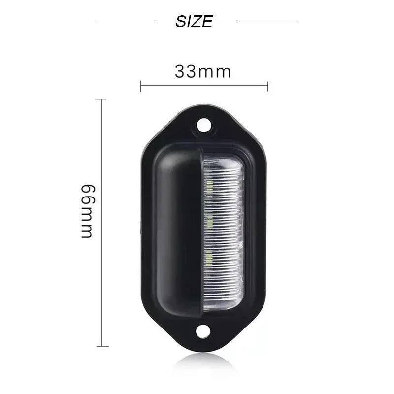 2Pcs 6 LED License Plate Lights Universal Car Truck RV Trailer Van Licenses Taillight Waterproof Rear Lamps Tools Accessories Back Up Lights 1
