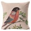 Village Style Rural Flower And Bird Sofa Pillow Cover Linen Spring Cushion Cover Car Waist Backrest Cover