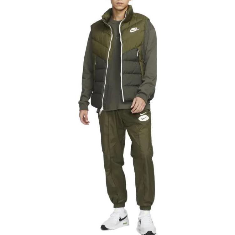Nike Down Vests Men's Green Stand Collar Moderate DV0757-326