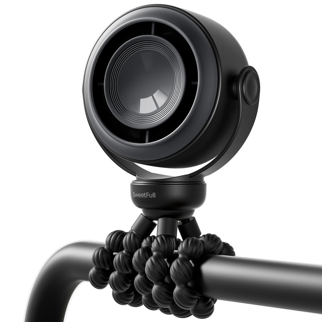 Octopus Tripod Stroller Fan USB Rechargeable Baby Clip Fan Digital Display 5 Wind Speed Modes