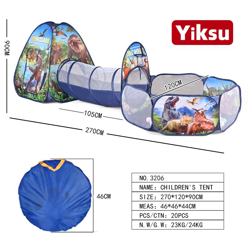 3-in-1 Kids' Yurt Play Tent and Tunnel Set for Indoor/Outdoor Use