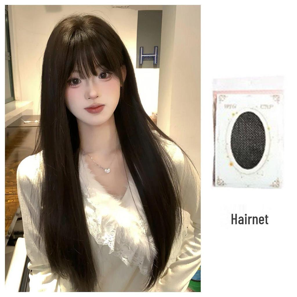 Net Sensation Tea Tea Wig: Brightening Milk Tea Gray-Brown, Korean Style with Big Waves, Elegant Face-Slimming, Realistic Full Head for Women