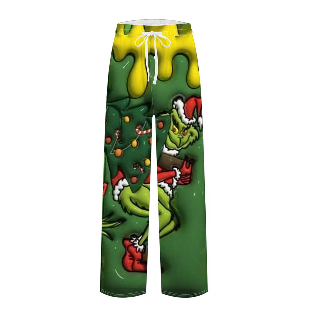 Men's Plain Knit Solid Pocket Casual Pants Home Pajama Pants