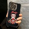 B-Bettys B-Boops Girl Plating Phone Case For Iphone 16 17 Pro Max Air 16E 14 15 Plus 12 13 Mini Anti-Fall Airabag Cover