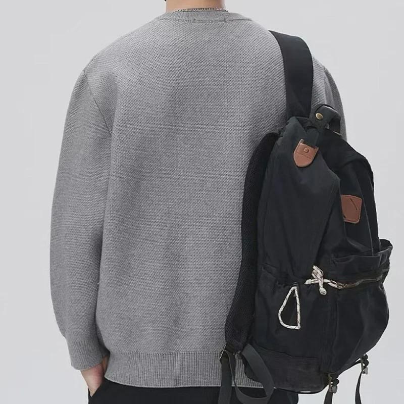 Men's 2024 Autumn/Winter High-End Knitted Stand-Up Collar Loose Cardigan Sweater