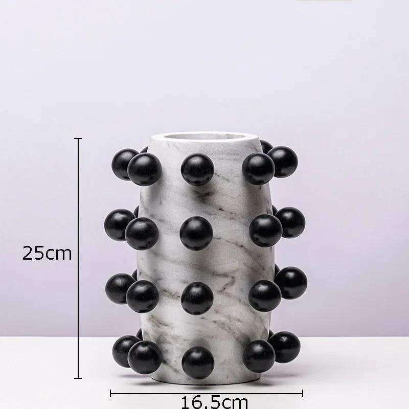 Creative Marble Pattern Abstract Crafts Vase Desk Decoration Artificial Flowers Decorative Floral Arrangement Resin Flower Vases