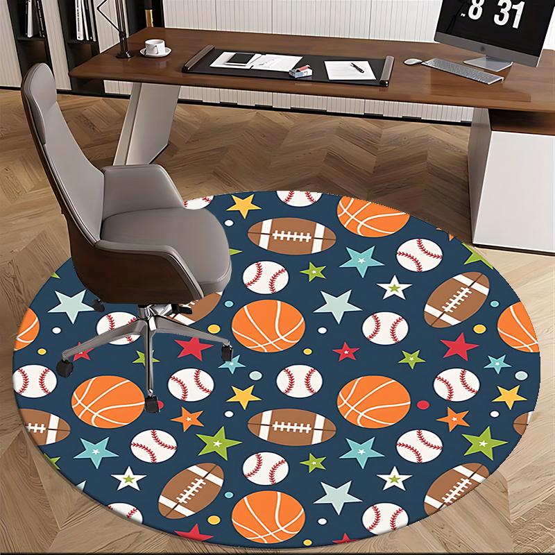 Sports Ball Office Carpet Chair Mats, Home Decor, Sofa Carpet, Office Rug, Gift for Sports Lovers, Suitable for Bedroom, Living Room, Various Rooms11