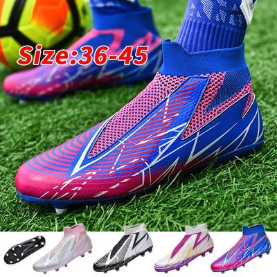 Fashion Men Football Boots Long Spikes High Ankle Soccer Shoes AG/TF Kids Outdoor Grass Cleats Soccer Boots Training Sport Football Shoes