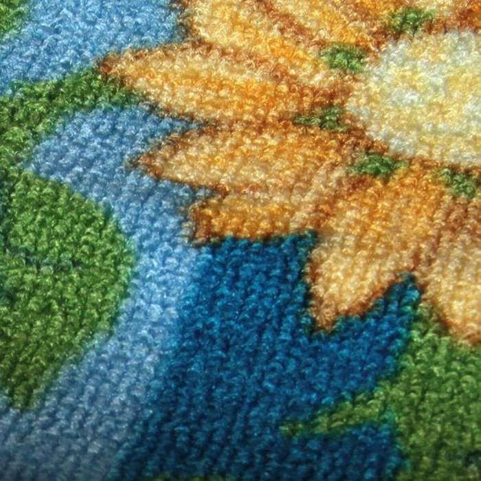 Rutschfeste Küchenmatte Sonnenblume gelb und blau 50x80 - rutschfestes Vinyl