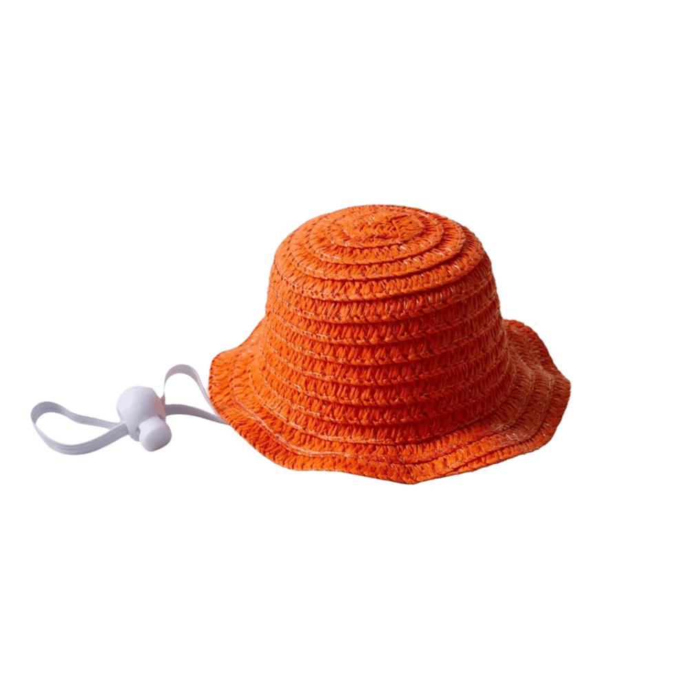 

Lightweight Pet Straw Hat Sun Protection Dog Hat Easy To Wear Pet Sun Hat Daily Decoration оранжевый