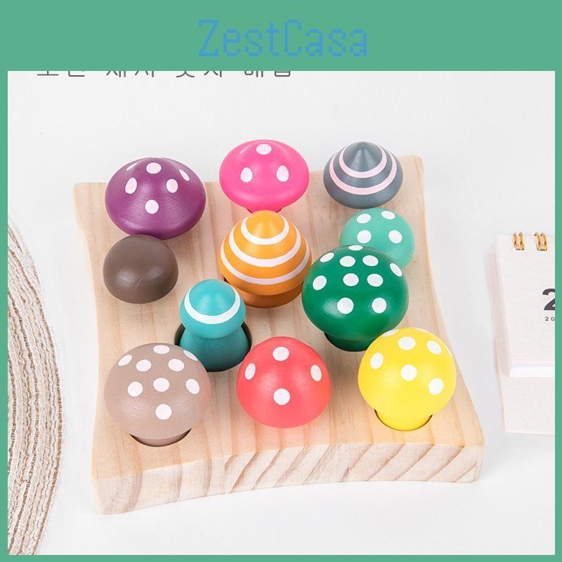 Children Number Wooden And Counts Mushroom Toys For Early Math Logic Skills
