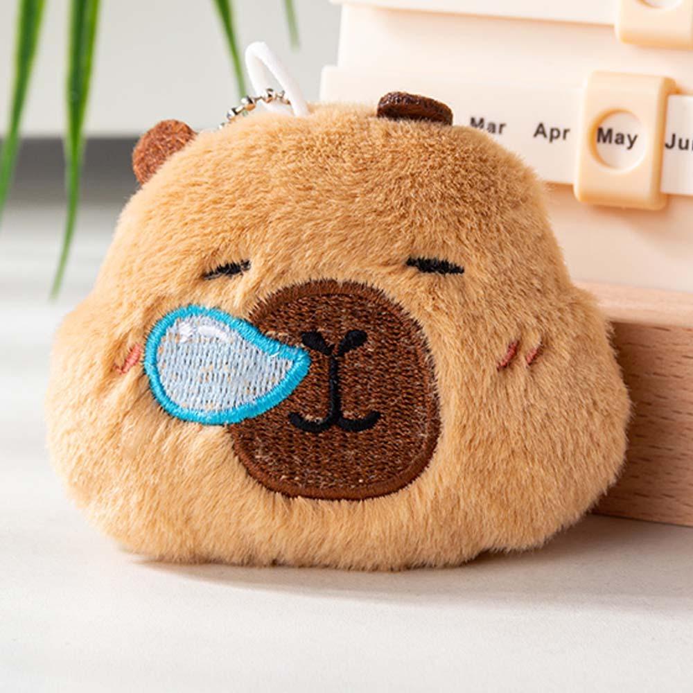 Beeping Capybara Key Ring Blinking Cartoon Animal Pendant Bag Hanging Capybara Plush Keychain  Boys