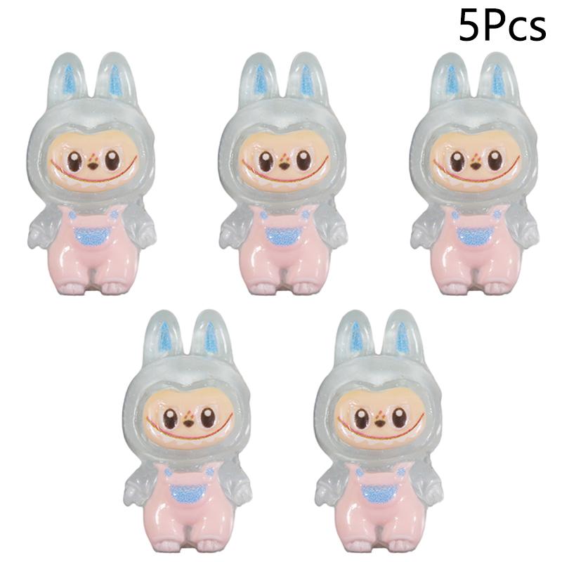 5Pcs Cartoon Cute Luminous  Doll Micro Landscape Mobile Phone Mirrors Diy Resin Decoration Accessories Glow Toy