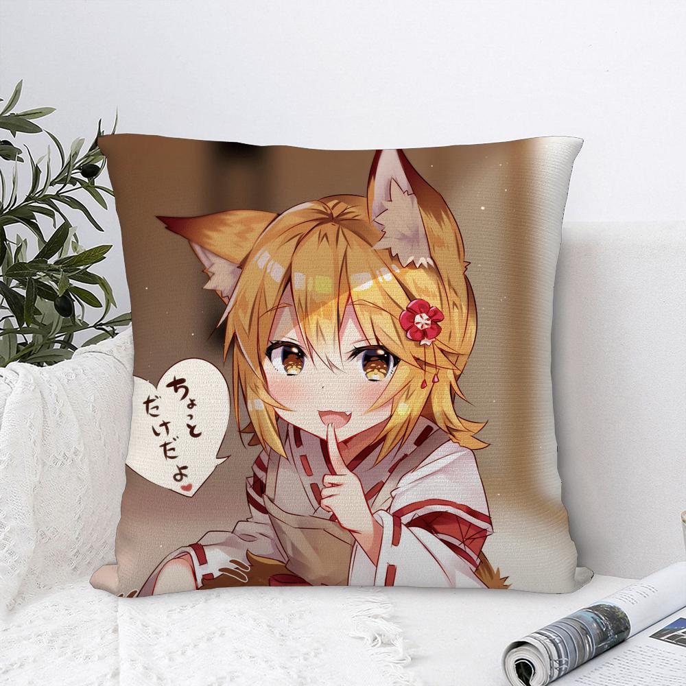 Helpful Fox S-Senko-san Pillow Case Sofa Decorative Home Double-sided Print Plush Square Throw Pillow Covers Cushion Decor Cover