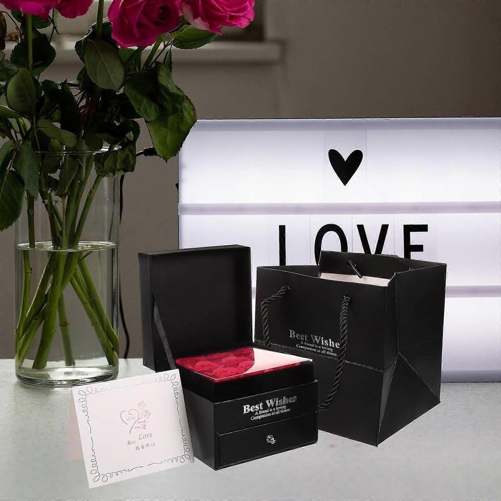 Flower Jewelry Box for Storage 2Sets Gift Box for Valentines and Birthdays