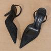 Sandale de Lux Strălucitoare cu Strass Femei Vară Sexy Plasă Vârf Ascuțit Slingbacks Toc Subțire Înalt Pantofi Eleganti pentru Petrecere