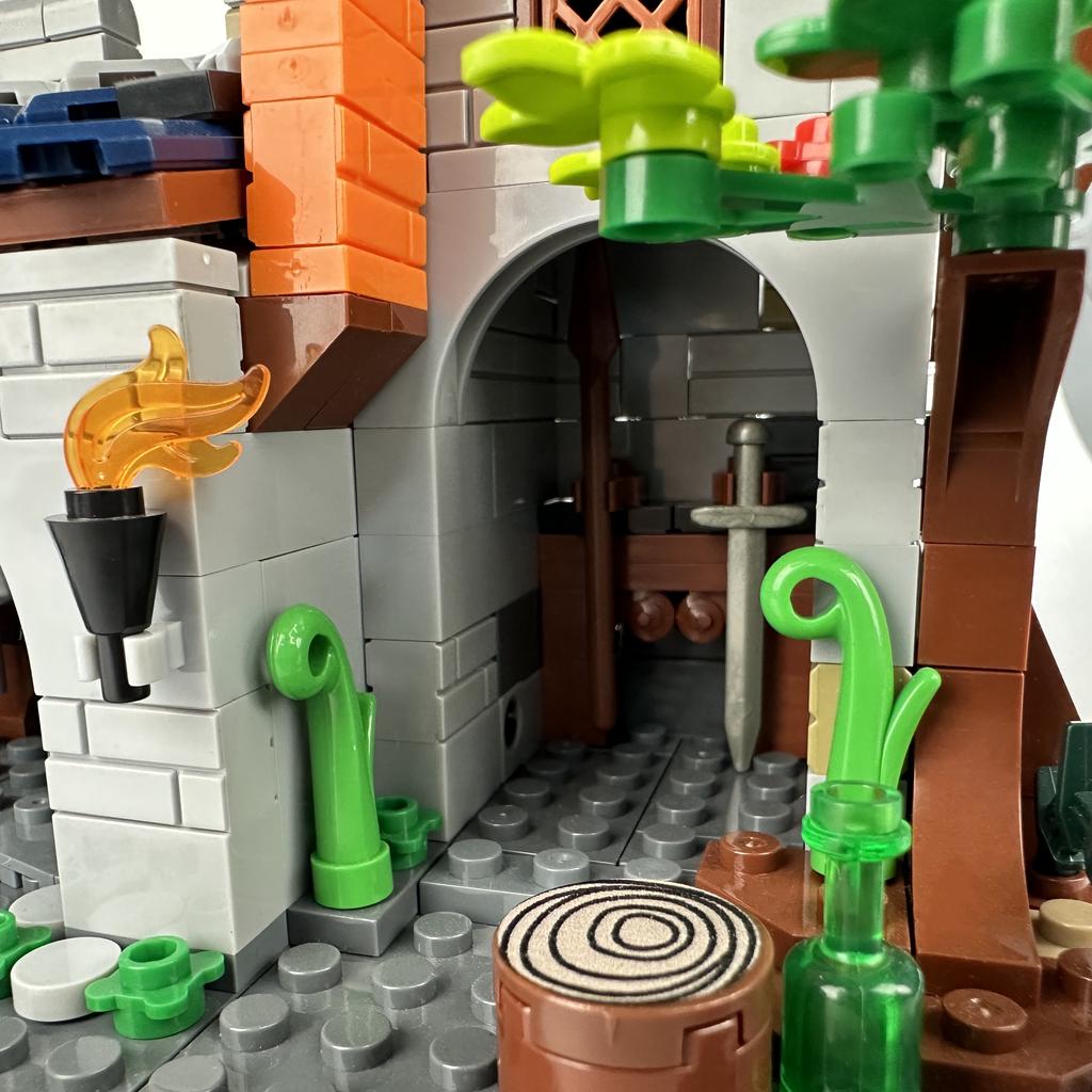 MOC Medieval Ancient Castles City Walls Towers Wooden Houses Military Buildings Street Scenes Small Particles Puzzle Bloc Building Set