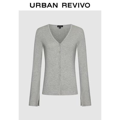 UR Women's Spring V-Neck Button-Up Waist Jacket