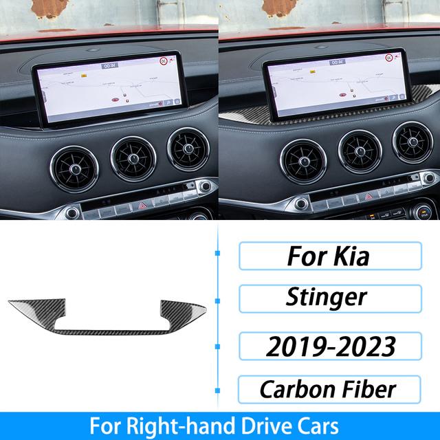 Pentru Kia Stinger - Acoperire Ornament Panou Bază Ecran Navigație Fibră de Carbon Reală Accesorii Autocolant Decor Interior Auto