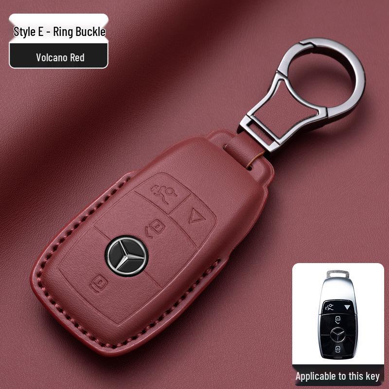 Mercedes-Benz Original Color Nappa Leather Key Case for GLE, GLAC200L, C260L, E300L, E-Class, S-Class, and C-Class.
