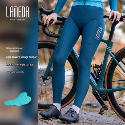 LAMEDA Damskie spodnie rowerowe z polaru z szelkami na jesień/zimę - Sprzęt na rower szosowy