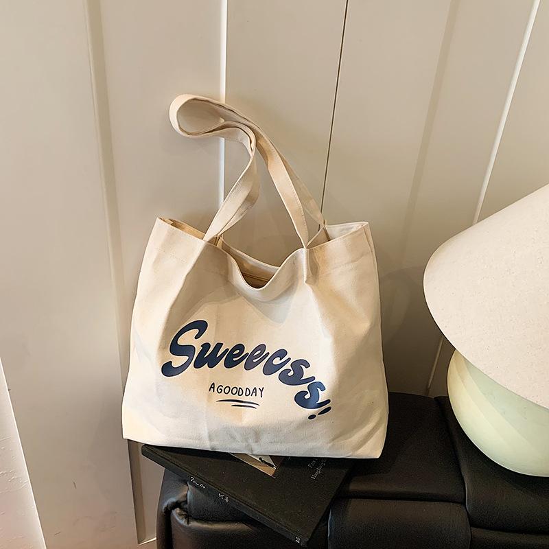 New Versatile Large-capacity Versatile Canvas Bag Simple Lazy Style Fashion Shoulder Tote Bag
