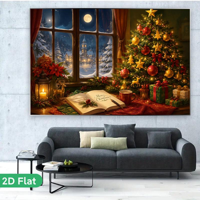 1Pcs Cozy Christmas Indoor Scene Decoration Background Winter Backdrop For Photo Studio Photo Booth Party