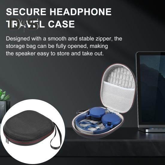 

Bluetooth-совместимая сумка для хранения наушников с сетчатым карманом на молнии, противоударный ударопрочный жесткий чехол для переноски для JBL чёрный