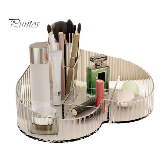 

Love Heart Косметическая коробка для хранения с несколькими отделениями Прозрачный пластик Многофункциональная столешница для ванной комнаты Кисть для макияжа Держатель для губной помады Органайзер Контейнер прозрачный