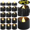 Black LED Candle Lamp Battery Operated Tea Light Flameless Fake Electronic Candle Halloween Party Decoration Flashing Table Lamp