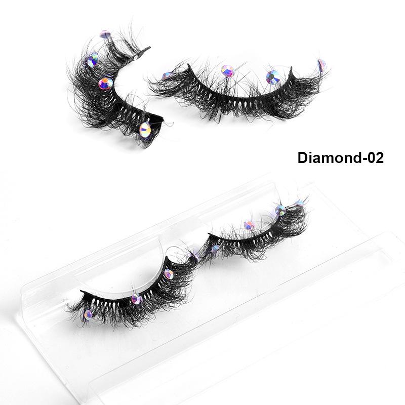 Europe And The United States With Diamond False Eyelashes 3d Three -Dimensional Natural Thick Grafted Eyelashes