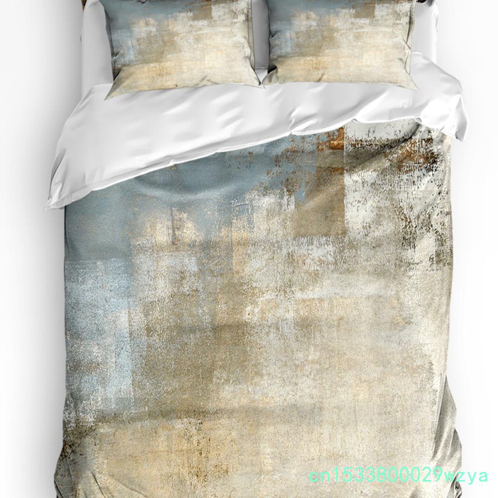 Geometric Red Black Gray Solid Abstract 3pcs Bedding Set For Double Bed Home Textile Duvet Cover Quilt Cover Pillowcase
