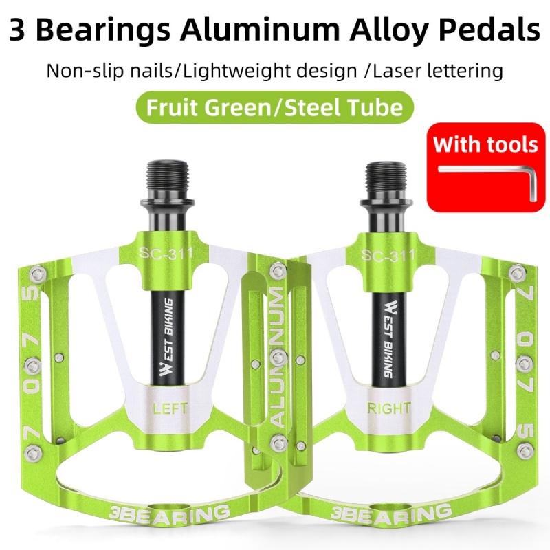 WEST BIKING Ultra-light Road Bike Pedals CNC Aluminum Alloy 3 Bearing Pedals MTB Dirt Bike Anti-slip Multi-Color Bicycle Pedals