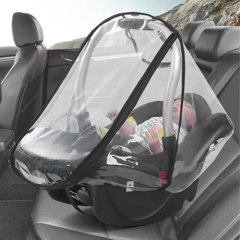 Baby Safety Seat Rain Cover Transparent Basket Rain Cover Going Out Cradle Stroller Rain Cover Dust Cover Going Out Safety Chair