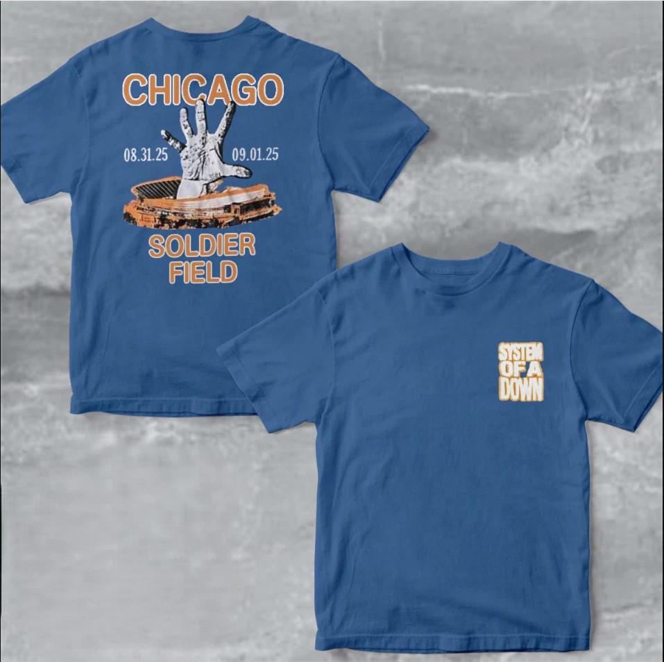 System Of A Down Chicago Soldier Field T Shirt Full Size S-5XL Unisex T-Shirt XL