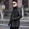 Spring and Autumn Genuine Leather Jacket Men's Mid-Length Men's Suit Sheepskin Jacket Business Windbreaker