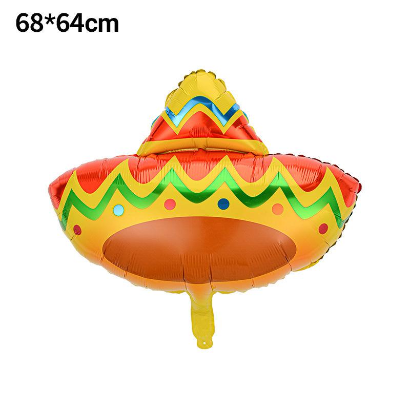 Mexican Carnival Flag Burrito Pitana Aluminum Balloon Cactus Avocado Carnival Party Balloon