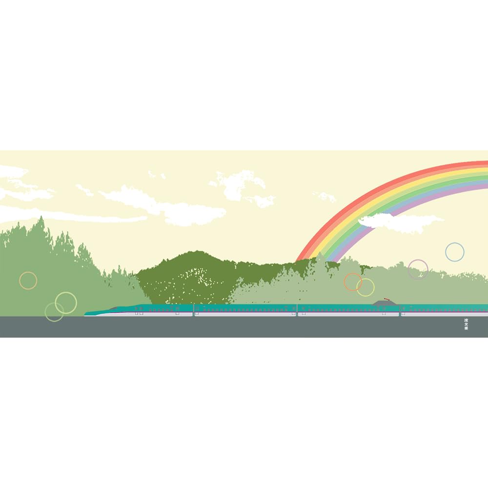 

Hamamonyo Illustrated Hand Towel Hayabusa and Rainbow