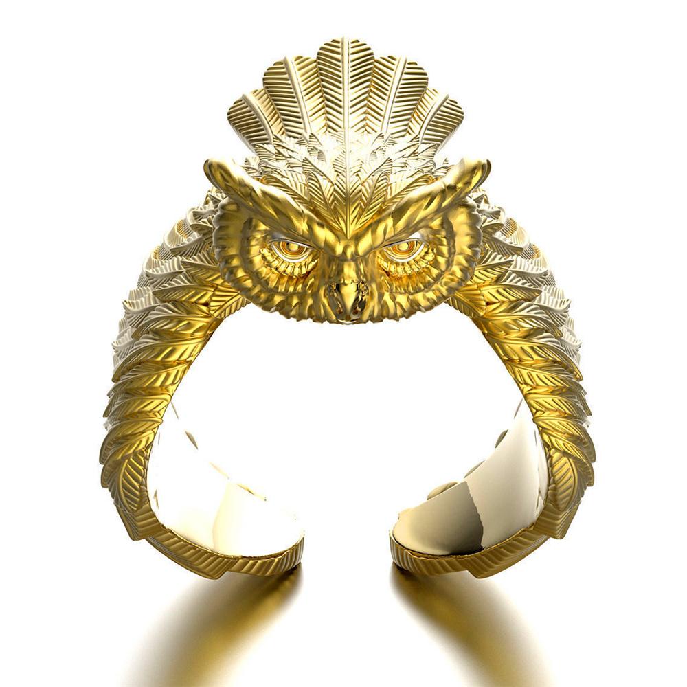 Anello da Dito Animale Civetta Femmina Carino Anello Nuziale Colore Oro Vintage Gioielli da Sposa Per Donne