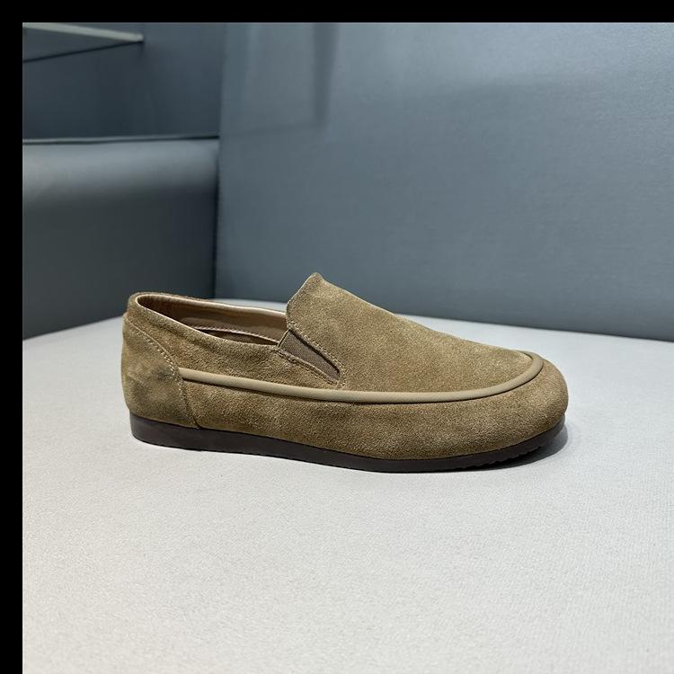 Lazy Spring New Low-top Leather Comfortable Casual Soft-soled Red Shoes Dj