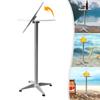Versatile Outdoor Bar Table, Round Aluminum Indoor-Outdoor Table with Base, Tall Folding Pub Dining Table, Metal Round Table