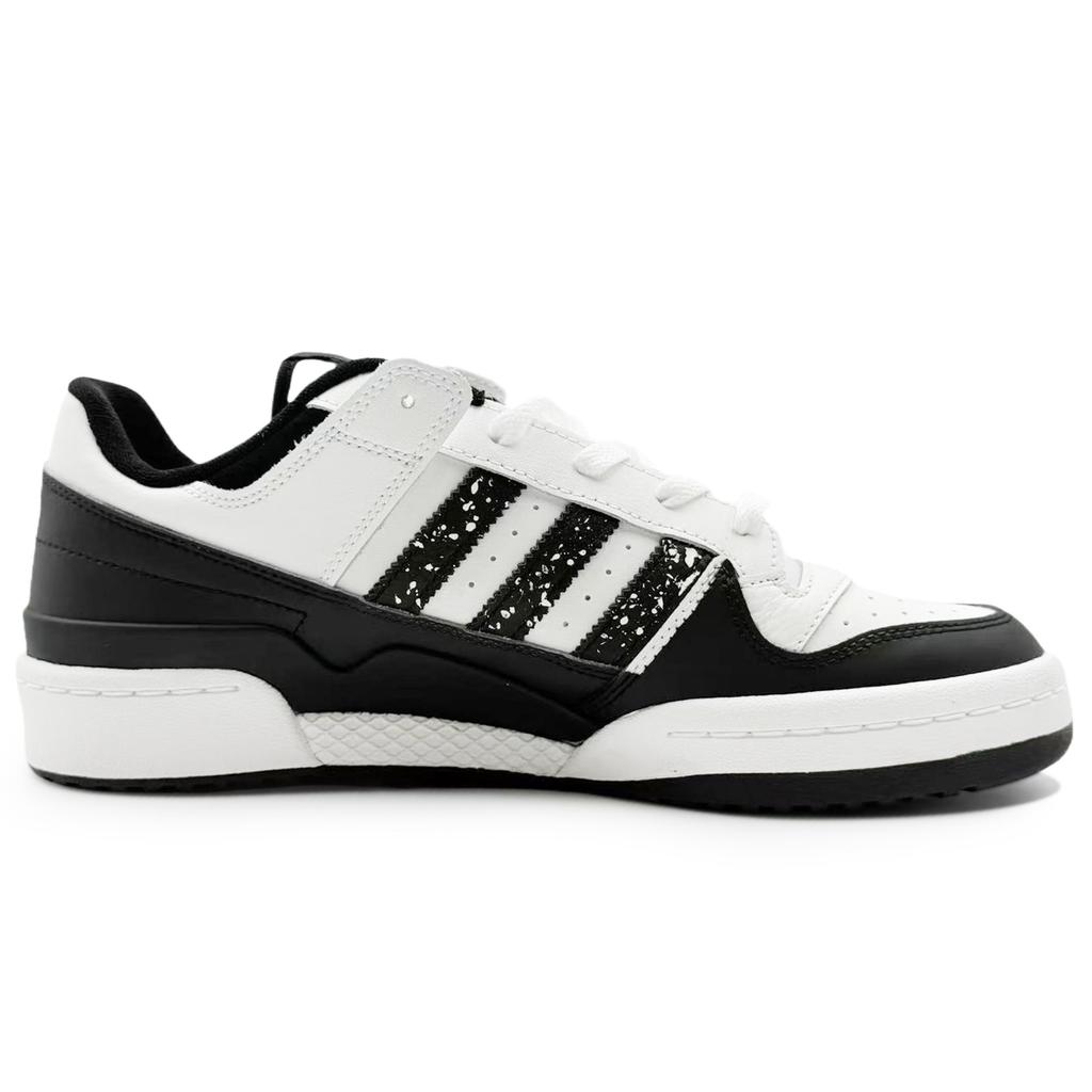 Adidas Originals FORUM Leather Abrasion Resistant Low top Skateboard Shoes Unisex Black White IH7830(Team1181-S2)