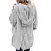 Winter Women's Warm Solid Color Cardigan Hoodies Coats Long Sleeve Knitted Sweaters Jackets Loose Faux Fur Cardigan Coat Hooded Jacket Outwear Coat