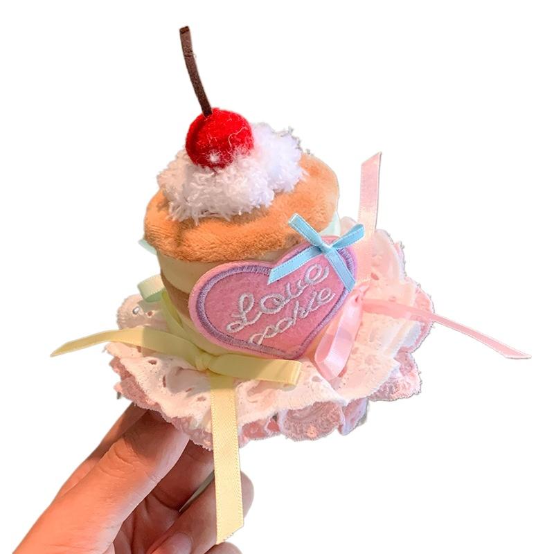 Cute Pink Cherry Cake Hat Hairpin Girl Heart Party Atmosphere Photo Decoration Props Birthday Headdress Gift