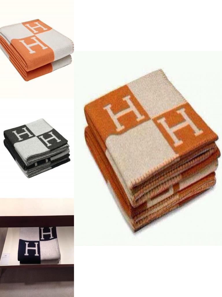 High-quality Wool Cashmere Blanket Warm Cozy Geometric Design Office Throw