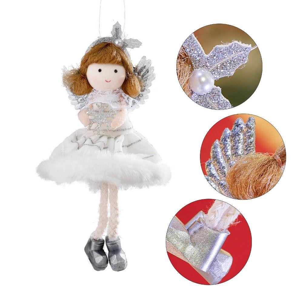 Cute Skirt Doll Ornament Christmas Feature Xmas Tree Pendant Angel Wings Girl Pendant  Dining Room