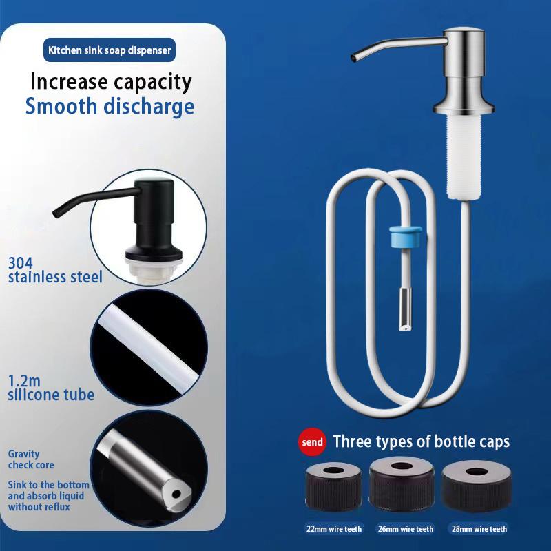 Sink Soap Dispenser Built-in Design Liquid Bottle. Soap Hydraulic Dispenser For Kitchen Kitchen Sink Soap Dispenser