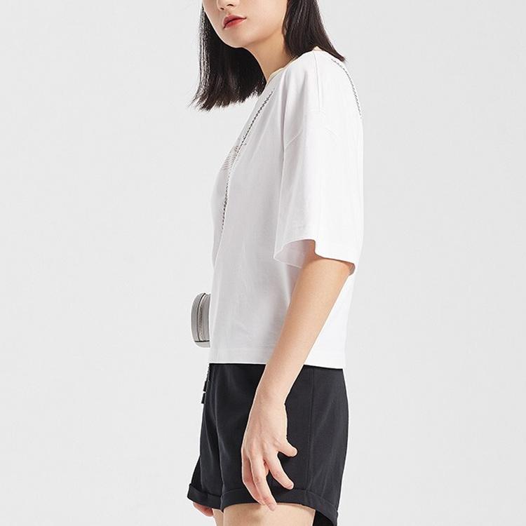 Li-Ning Casual Sports Series Loose Half Sleeve T-Shirt Women Tops White AHSQ246-3
